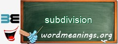 WordMeaning blackboard for subdivision